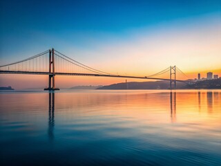 Obraz premium Minimalist Istanbul Bosphorus Bridge Sunrise Seascape