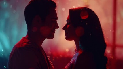 Silhouette Couple Romantic Night