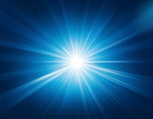 Fototapeta premium Abstract Blue Light Rays Radiating Outward From Center