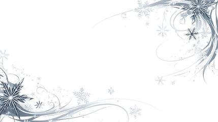 Elegant Winter Snowflakes Design White Background