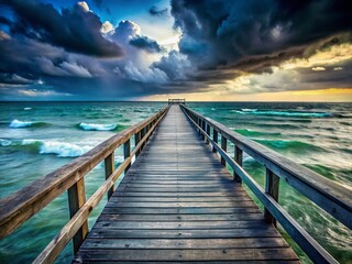 Fototapeta premium Ocean Bridge Dramatic Seascape Coastal Landscape Photography