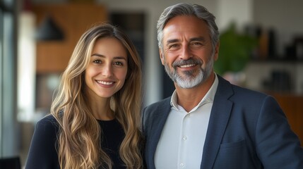Professional Partners: Business Duo Smiling Together at the Office