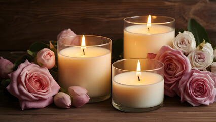 candles and flowers