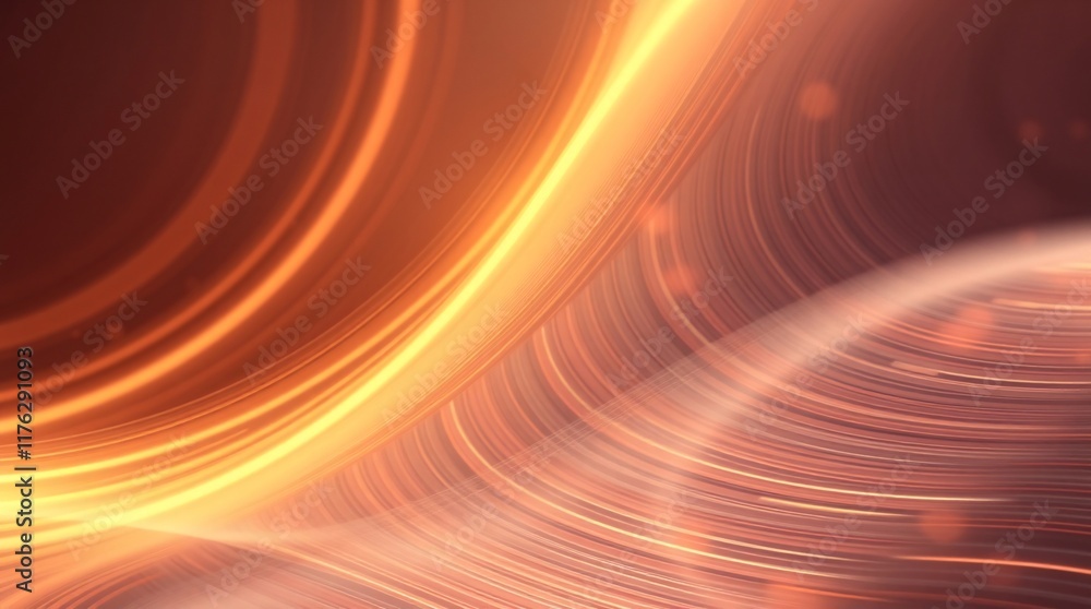Poster abstract orange waves in motion depicting energy and flow, creating a dynamic and modern aesthetic. 