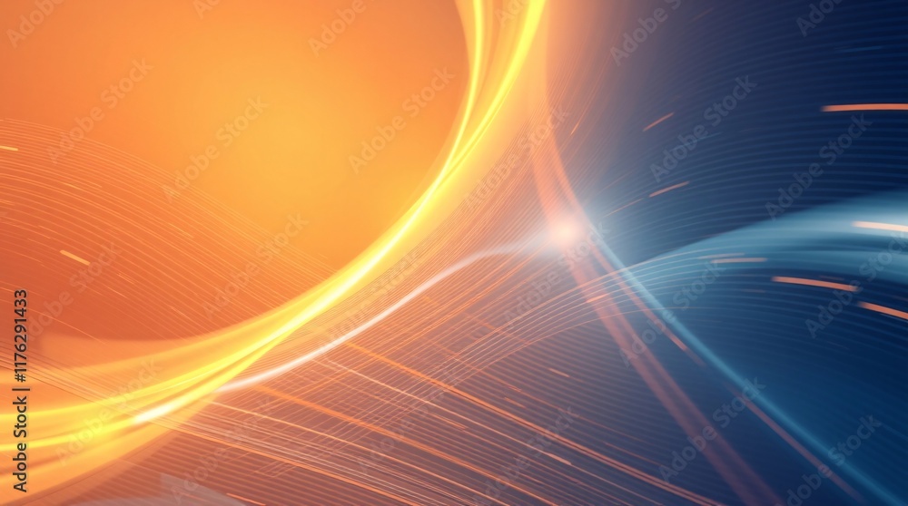 Aufkleber abstract orange waves in motion depicting energy and flow, creating a dynamic and modern aesthetic. 