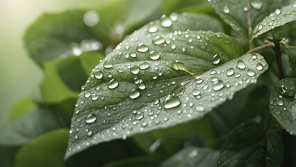 water drops on a leaf