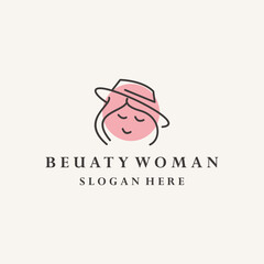 Beautiful woman vector logo for salon or beauty logo 
