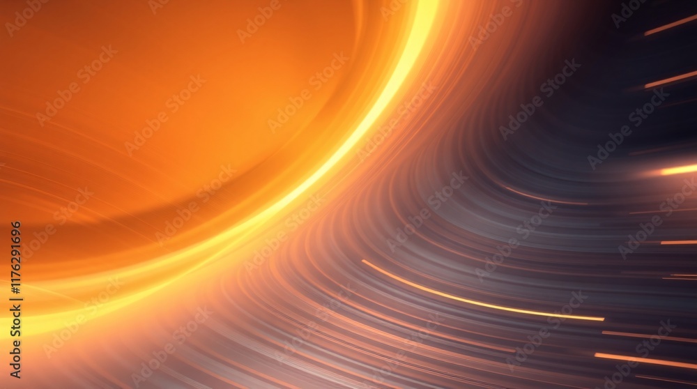 Poster abstract orange waves in motion depicting energy and flow, creating a dynamic and modern aesthetic. 