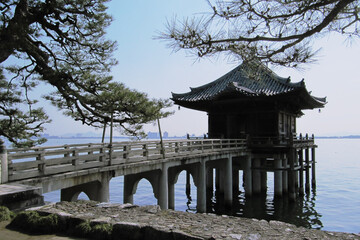 日本：満月寺の浮御堂【近江八景】滋賀県大津市