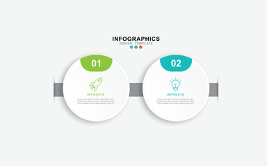 Infographic 2 options design elements for your business data. Vector Illustration.