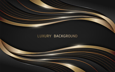 Elegant abstract background with flowing gold lines over a black backdrop. The design is modern, luxurious, and dynamic, with curved elements creating a sense of movement and sophistication. 