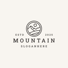  Mountain logo vector hipster vintage icon illustration