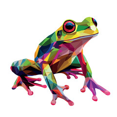 Colorful Low Poly Frog Vector illustration