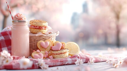 Valentine's day love treats sweet bakery outdoor picnic soft colors heartfelt moments