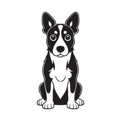 Black and White Dog Illustration