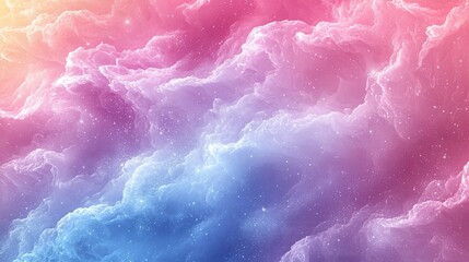 Obraz premium Dreamlike pastel nebula with swirling clouds and sparkling dust.