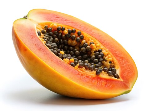 recommend clip art: Isolated papaya slice silhouette, white background.