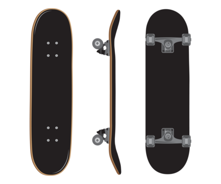 Skateboard black design hand drawn template vector illustration - Powered by Adobe