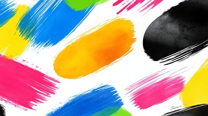 Obraz premium Handpainted watercolor patterns with overlapping brushstrokes, artistic and organic