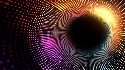 Colorful Lights Form A Swirling Tunnel Effect