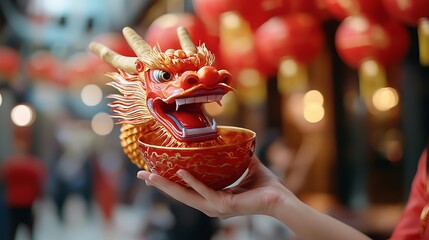 Vibrant and Dynamic Dragon Dancers Performing in Harmony and Rhythm During a Lively and Festive Cultural or Festival