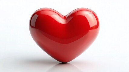 Obraz premium Red Heart Isolated on White Background - High-Resolution Stock Photo
