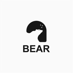 Bear and window simple and modern logo