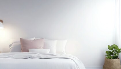 Sleep rejuvenation concept. Minimalist bedroom with soothing colors, ideal for night rejuvenation