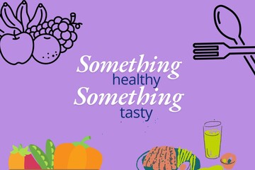 Healthy food banner poster in illustration 