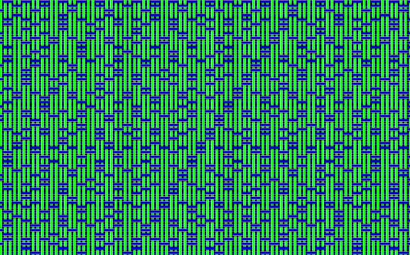 Blue and green abstract art of horizontal and vertical lines moving irregularly.