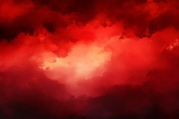 Fiery red and orange cloudscape, dramatic sky.