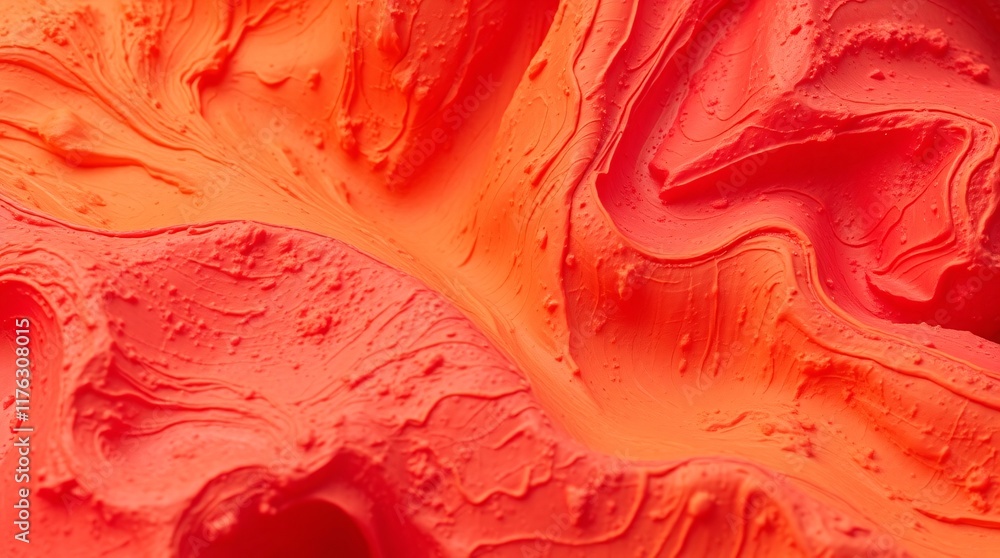 Poster dynamic and vibrant image showcasing abstract flowing textures in vivid shades of red and orange, pr