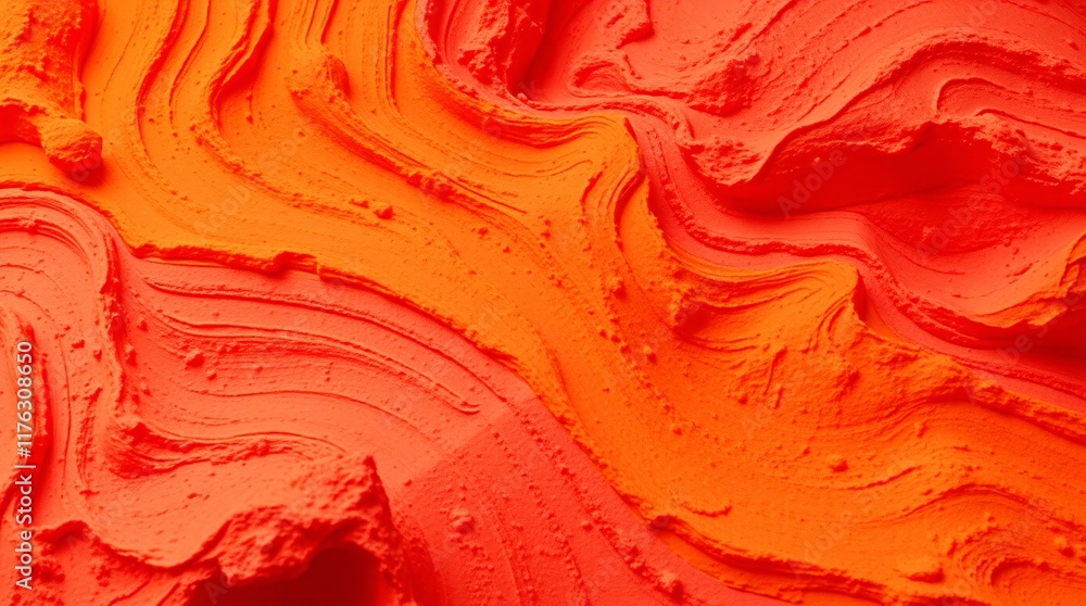 Poster dynamic and vibrant image showcasing abstract flowing textures in vivid shades of red and orange, pr
