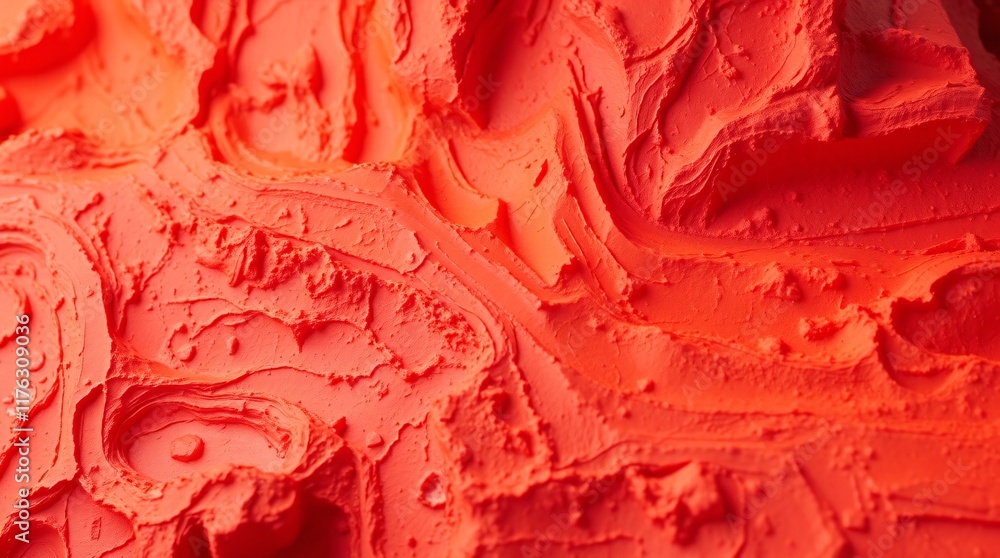 Poster dynamic and vibrant image showcasing abstract flowing textures in vivid shades of red and orange, pr