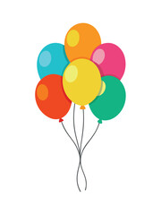 Birthday balloons on white background


