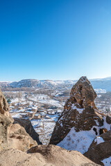 The scenic views of Selime Castle which is the largest and most elaborate cave complex in...