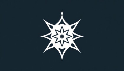 Obraz premium Geometric mosque monogram featuring symmetrical star and crescent details.