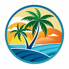 tropical island with trees