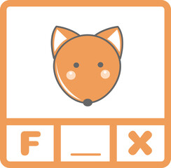 Spelling out word activity card, Fox animal 
