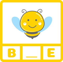 Spelling out word activity card, Bee animal 
