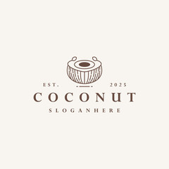 Coconut logo vector hipster vintage icon illustration