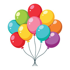 Birthday balloons on white background

