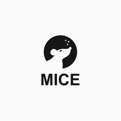 Mouse and circle simple and modern logo