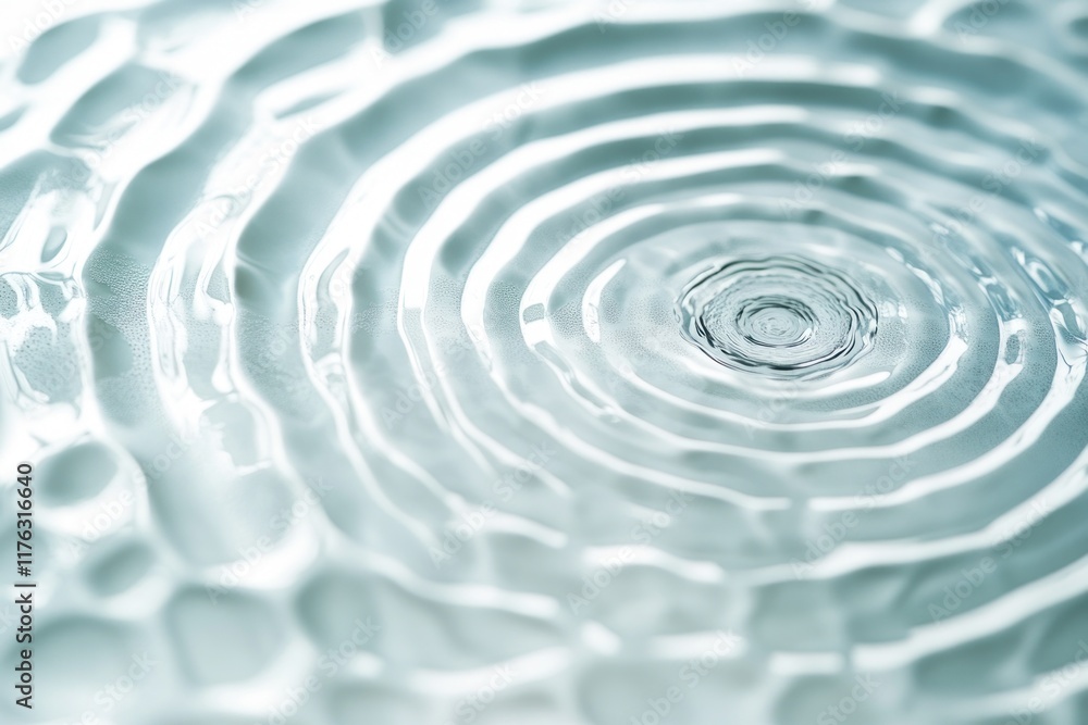 Poster abstract close-up of concentric ripples on water surface after a drop.