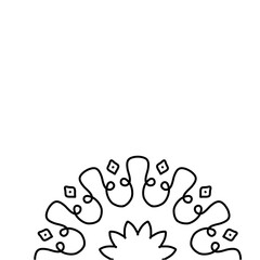 Line Guide for Coloring Book Pages. Oriental Mandala Vector