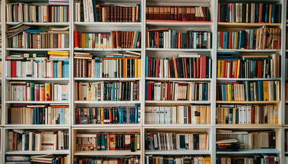 a shelf full of books