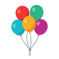 Birthday balloons on white background

