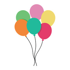 Birthday balloons on white background

