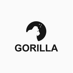 Gorilla and circle simple and modern logo