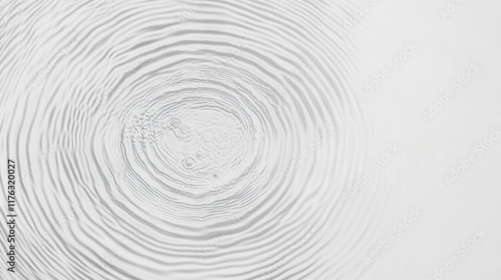 Poster abstract concentric circles pattern in white.